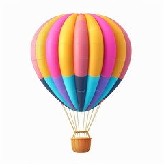 Fototapeta premium A colorful hot air balloon with a basket in the middle