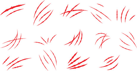 Animals claw scratches icons set. Claw scratches collection. Realistic illustration with black animals claw set. Grange scratches. Set of claws. Wild animals concept. Vector graphic.eps10