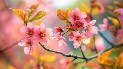 beautiful flowering japanese cherry sakura. background with flowers on a spring day