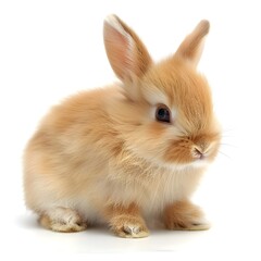 Obraz premium white rabbit isolated on white Generative AI