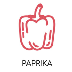 Paprika fat line vegetable icon, vector illustration