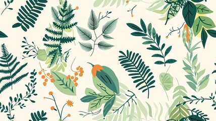 Embrace the calming essence of nature with this exquisite seamless pattern wallpaper, designed to bring a soothing touch to your interiors. The organic elements and pastel hues create an earthy