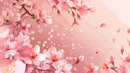 Mother style day banner with cherry blossom greeting card