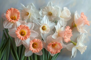 Naklejka premium Bunch of White and Pink Flowers in Vase