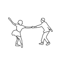 Couple line art drawing vector
