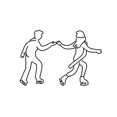 Couple line art drawing vector