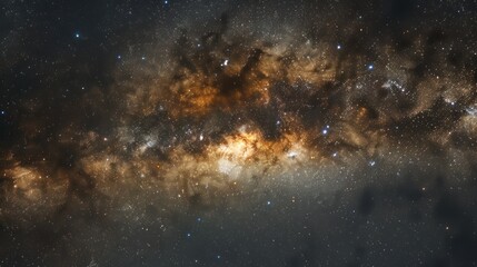 Obraz premium Close-up of Milky way galaxy with stars and space dust in the universe, with grain