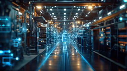 Industrial technology concept. Communication network. INDUSTRY 4.0. Factory automation.