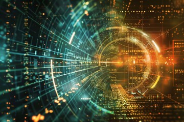 Obraz premium Digital security shields personal data in online interactions, ensuring confidentiality and trust