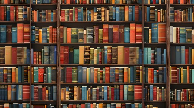 Beautiful Realistic books on a shelf