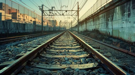 Image of a railway line - Powered by Adobe
