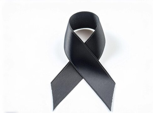 Black ribbon isolated on white background