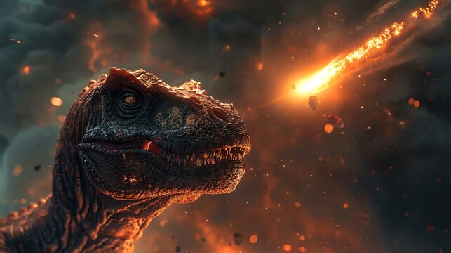 A realistic dinosaur in a movie scene