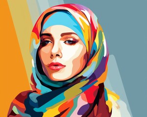 Woman With Colorful Scarf