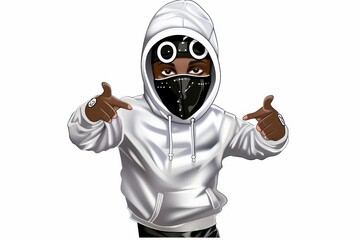 Person in White Hoodie and Black Pants
