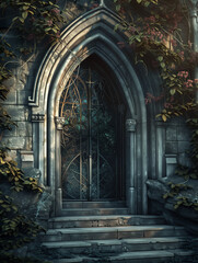 entrance doorway arch design element background - illustration - generative ai