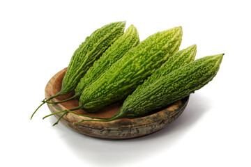 Prep Time: Bitter Melon (Momordica charantia) on Cutting Board