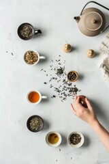 Elegant Hand Holding Tea Cup: Minimalist International Tea Day Image with Natural Light