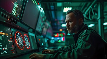 Capturing an IT Professional's Work in the Control Room Environment, Monitoring Real-Time AI Data and Security Measures.