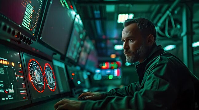 Capturing an IT Professional's Work in the Control Room Environment, Monitoring Real-Time AI Data and Security Measures.