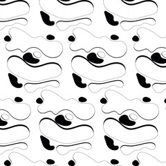 Web Original seamless pattern. Abstract black and white pattern with hand drawn circles.