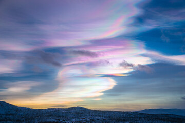 Polar stratospheric cloud near Kilpisjärvi Finland