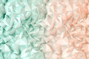 abstract polygonal design of peach and mint green, ideal for an elegant abstract background