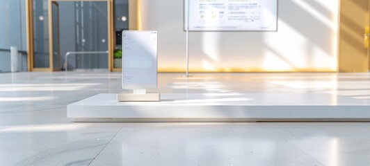 Futuristic Health Management Display with Digital Projections in Tech Startup