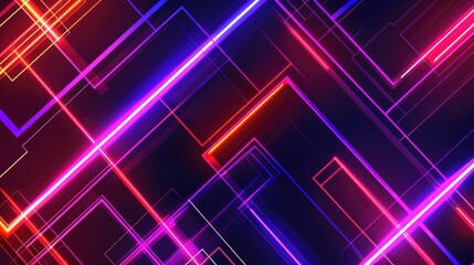 Immerse in the vibrant glow of a neon abstract texture background featuring mesmerizing geometric lines, Ai Generated.