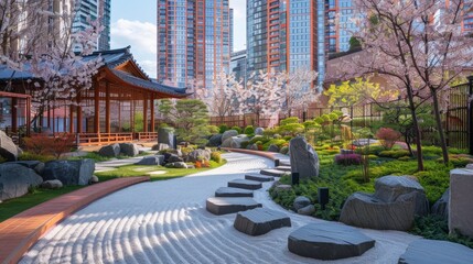 Serenity in the City: Celebrating Asian American Heritage with a Japanese Garden Oasis Amidst Urban Skyscrapers