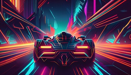 Cyberpunk racing car