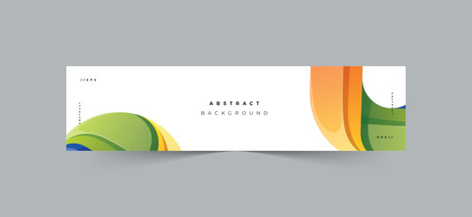 Modern abstract shapes background linkedin banner template