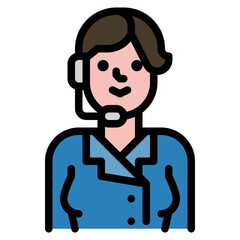 customer service or call center filled outline icon