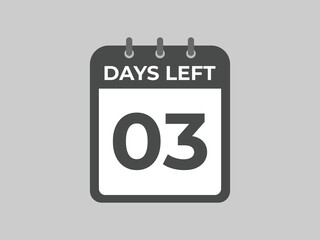3 days to go countdown template. 3 day Countdown left days banner design. 3 Days left countdown timer

