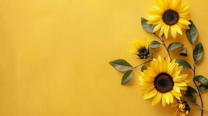  their bright heads and green leaves Text/Image space available