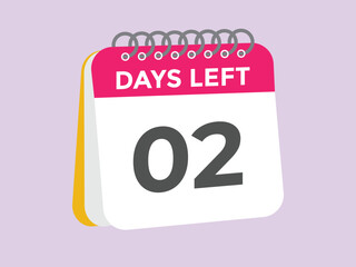 2 days to go countdown template. 2 day Countdown left days banner design. 2 Days left countdown timer
