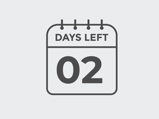 2 days to go countdown template. 2 day Countdown left days banner design. 2 Days left countdown timer
