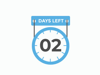 2 days to go countdown template. 2 day Countdown left days banner design. 2 Days left countdown timer
