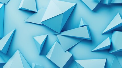 Soothing aqua blue backdrop with minimalist 3D shapes, Ai Generated.