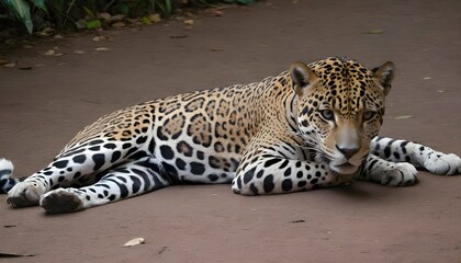 a jaguar with its tail held low indicating relaxa upscaled 7