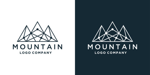 Mountain Triangel digital technology vector logo design 