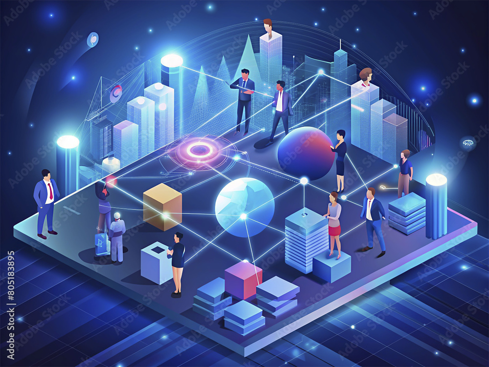 Aufkleber global network and internet communication concept. 3d rendering toned image