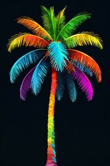 palm tree on a black background