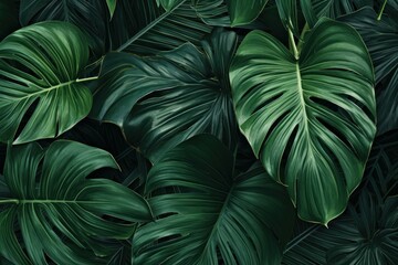 Fototapeta na wymiar Sprawling Palm leaves tropical plants. Tropic plant. Generate Ai