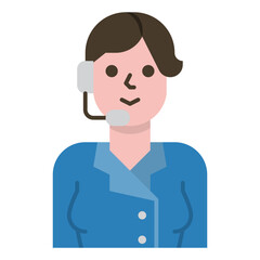 customer service or call center flat icon