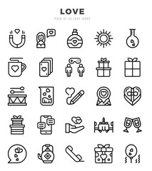 Love icons set. Collection of simple Lineal web icons.