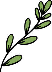 Retro leaf cartoon doodle