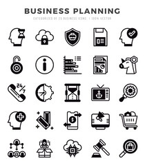 Vector icons set of Business Planning. Lineal Filled style Icons.