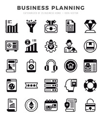 Business Planning elements. Lineal Filled web icon set. Simple vector illustration.