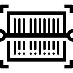 scanning barcode by mobile camera solid icon